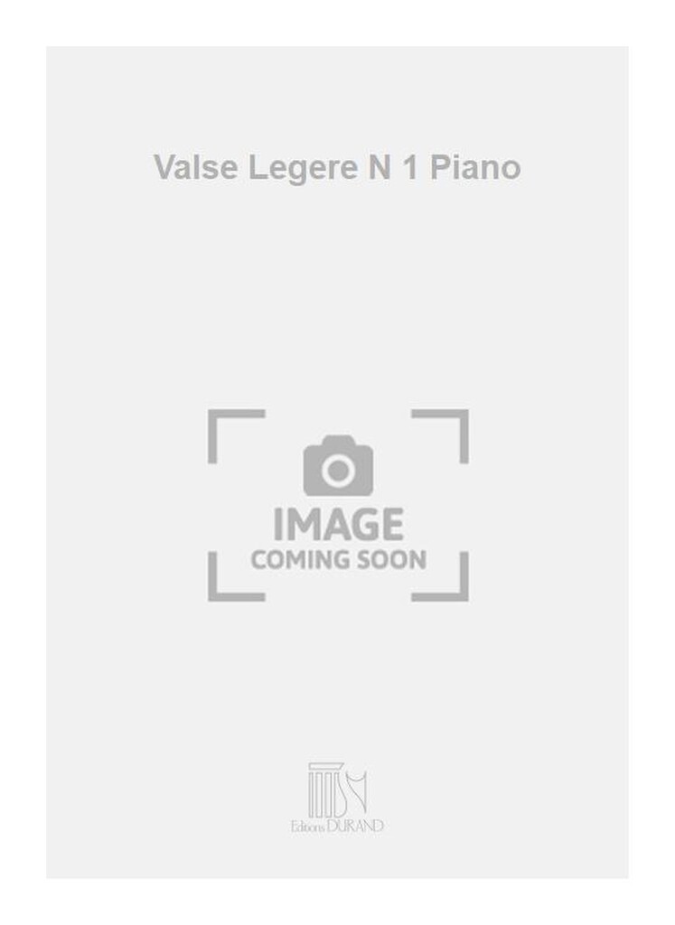 Valse Legere N 1 Piano